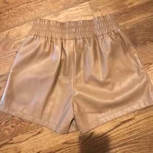 Faux leather high waisted shorts